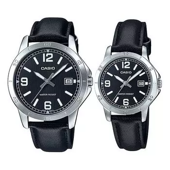 Часы CASIO Quartz Couple Waterproof Black Analog, черный