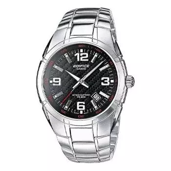 Часы CASIO Quartz EDIFICE Stainless Steel Strap Mens Silver Analog, серебряный
