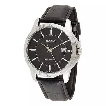 Часы CASIO Quartz Limited Edition Waterproof Mens Black Analog, черный