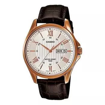 Часы CASIO Quartz Limited Edition Waterproof Mens Brown Analog, коричневый