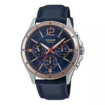 Часы CASIO Quartz Limited Edition Waterproof Mens Blue Analog, синий