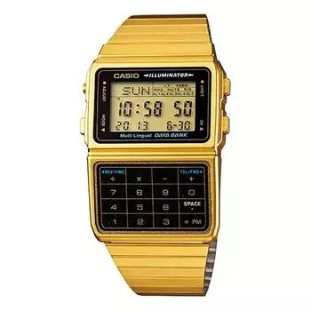 Часы CASIO Quartz Waterproof Analog Mens Gold Digital, желтый