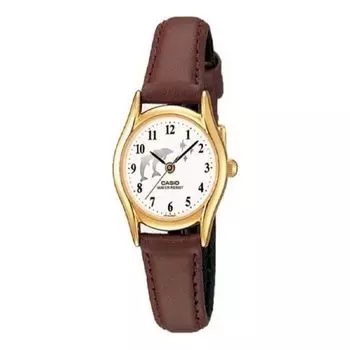 Часы CASIO Quartz Waterproof Brown Analog, коричневый