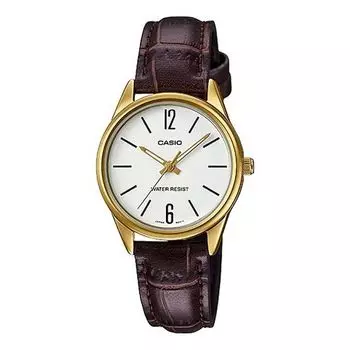 Часы CASIO Quartz Waterproof Brown Analog, коричневый