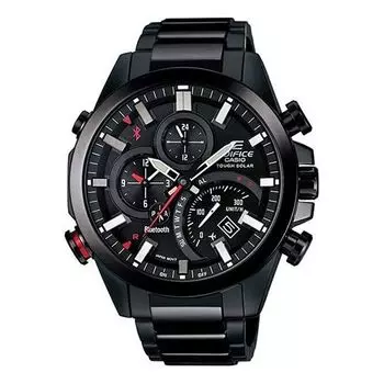 Часы CASIO Quartz Waterproof EDIFICE Solar Powered Mens Black Analog, черный