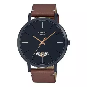Часы CASIO Quartz Waterproof Mens Black Analog, черный