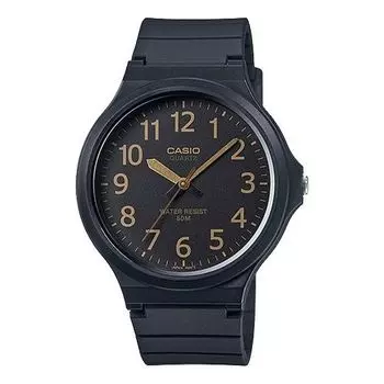 Часы CASIO Quartz Waterproof Mens Black Analog, черный