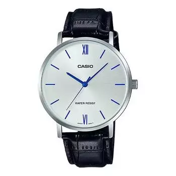 Часы CASIO Quartz Waterproof Mens Black Analog, черный