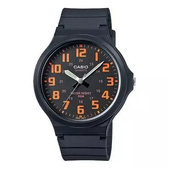 Часы CASIO Quartz Waterproof Mens Black Analog, черный