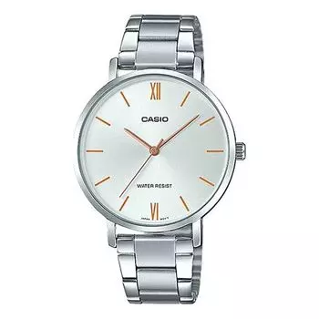 Часы CASIO Quartz Waterproof Silver Analog, серебряный