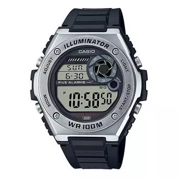 Часы CASIO Quartz Waterproof Sports Mens Black Digital, черный