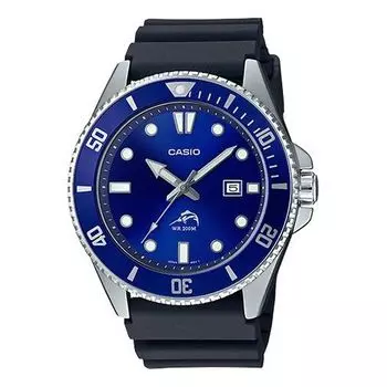 Часы CASIO Quartz Waterproof Sports Mens Blue Analog, синий