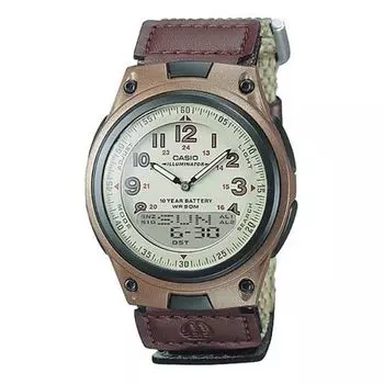 Часы CASIO Quartz Waterproof Sports Mens Green Analog/Digital Combo, зеленый