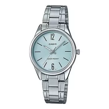 Часы CASIO Quartz Waterproof Stainless Steel Strap Silver Analog, цвет silver