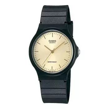 Часы CASIO Quartz Waterproof Unisex Mens Black Analog, черный