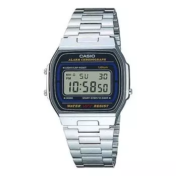 Часы CASIO Quartz Waterproof Unisex Mens Silver Digital, серебряный