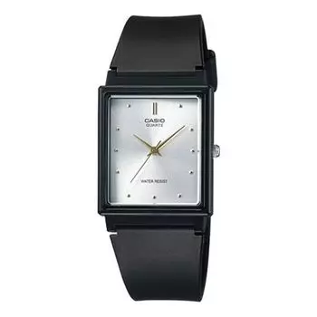 Часы CASIO Quartz Waterproof White DialBlack Strap Mens WhiteBlack Analog, белый
