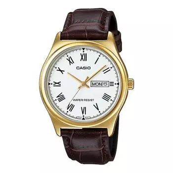 Часы Casio Retro Fashion Business Analog Watch 'Gold White Brown', белый