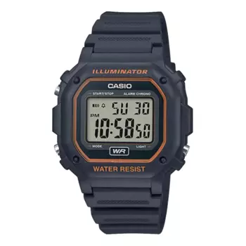Часы CASIO Retro Waterproof Classic Small Cube Brown Watch 50m Waterproof Resin Strap Black Analog, черный