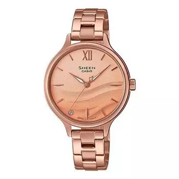 Часы CASIO SEAWAVE Subject Fashion 3d Minimalistic Watch Sapphire Crystal Gradient Pink, розовый
