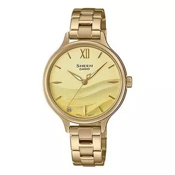 Часы CASIO SEAWAVE Subject Fashion 3d Minimalistic Watch Sapphire Crystal Gradient Gold