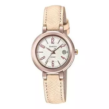 Часы Casio Sheen Analog Watch 'Peach Gold Sapphire Crystal White', белый