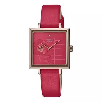 Часы Casio Sheen Classic Cube Analog Watch 'Red Gold', красный