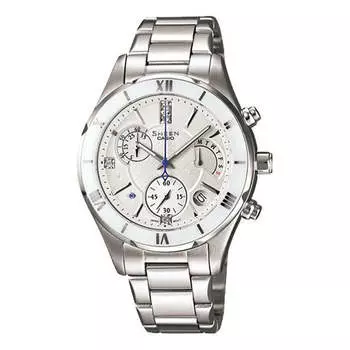 Часы CASIO SHEEN Limited Edition Waterproof Stainless Steel Strap White Analog, белый