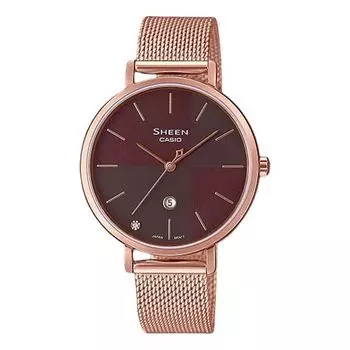 Часы Casio Sheen Sapphire Crystal Analog Watch 'Rose Gold Red', красный