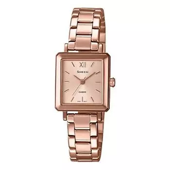 Часы CASIO SHEEN Sapphire Crystal Rose Gold Analog, золотой