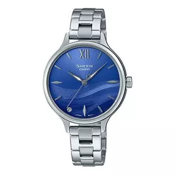 Часы CASIO SHEEN Series SEA WAVE Subject Stylish Simplicity Watch Artificial Sapphire Gradient Blue Sapphire Crystal, синий
