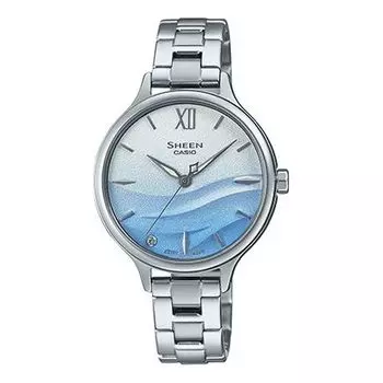 Часы CASIO SHEEN Series SEA WAVE Subject Stylish Simplicity Blue Lens Gradient Blue Sapphire Crystal, синий