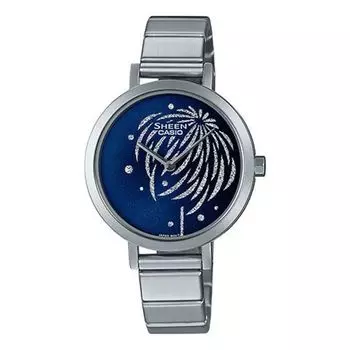 Часы CASIO SHEEN Series Subject Minimalistic Business Casual SHE-C130D-2AUPFY-person Watch Blue Analog, синий