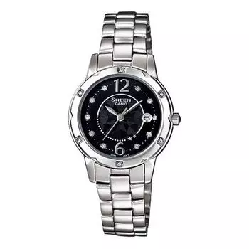 Часы CASIO SHEEN Series Waterproof Silver/ Sports Black Analog, черный