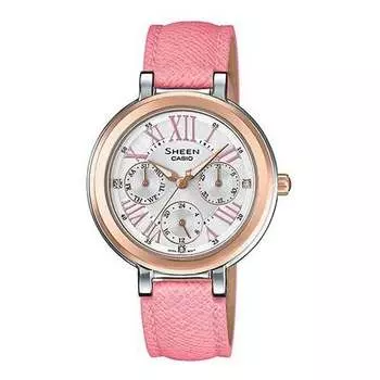 Часы CASIO SHEEN Waterproof Dark Pink Analog, розовый