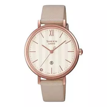 Часы CASIO SHEEN Waterproof Quartz Sapphire Crystal Pink Analog, розовый