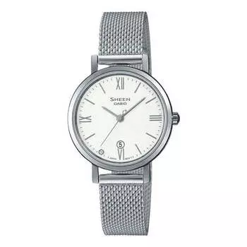 Часы CASIO SHEEN Waterproof Quartz Sapphire Crystal Silver Analog, цвет silver