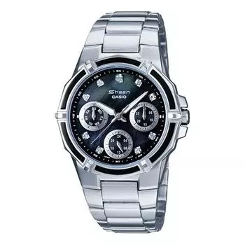 Часы CASIO SHEEN Waterproof Stainless Steel Strap Blue Analog, синий