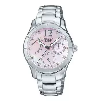 Часы CASIO SHEEN Waterproof Stainless Steel Strap Pink Analog, розовый