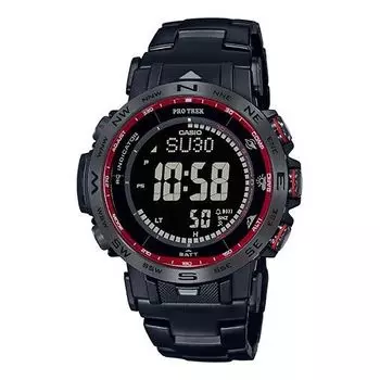 Часы CASIO Solar Powered Sports Mens BlackRed Digital, черный
