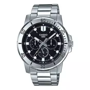 Часы CASIO Sports Quartz Waterproof Mens Black Analog, черный