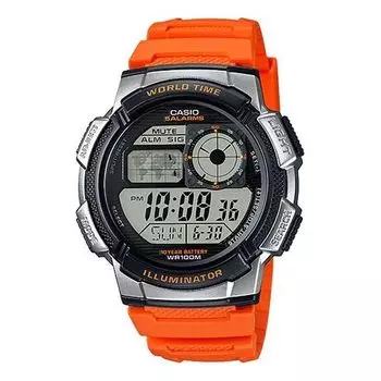 Часы CASIO Sports Quartz Waterproof Mens Orange Analog, оранжевый