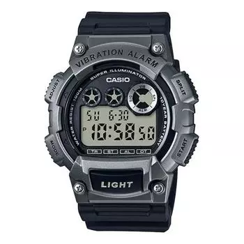 Часы CASIO Sports Quartz Waterproof Shockproof Black Strap Mens Black Digital, черный
