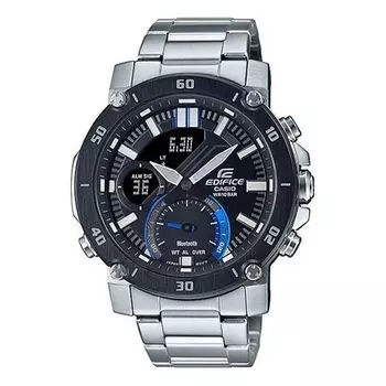 Часы CASIO Stainless Steel Strap Mens Black Analog/Digital Combo, черный
