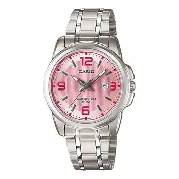 Часы CASIO Stainless Steel Strap Pink Analog, розовый