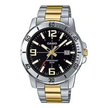 Часы CASIO Stainless Steel Strap Quartz Waterproof Mens Silver Analog, цвет silver