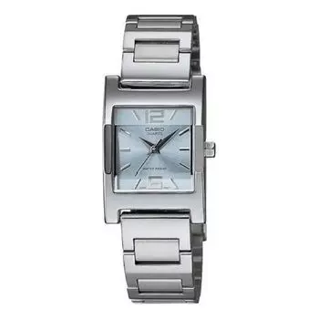 Часы CASIO Stainless Steel Strap Quartz Waterproof Blue Dial Blue Analog, синий