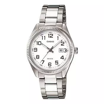 Часы CASIO Stainless Steel Strap White Analog, белый