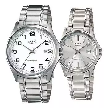 Часы CASIO STANDARD&ENTICER Series Classic Vintage Fashion Small Round Couple White/Silver Analog, белый