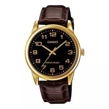 Часы CASIO STANDARD Serieses Men's Golden/Brown Quartz Waterproof Mens GoldBrown Analog, желтый